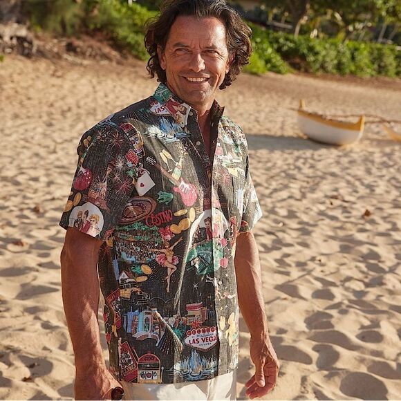 SALE 🔥 Reyn Spooner Shirt LAS VEGAS OUR 9th ISLAND Black Size L • NEW • - Picture 5 of 13